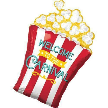 Carnival Popcorn Supershape Foil Balloon - Party Savers