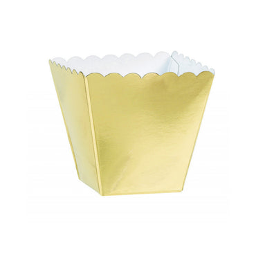 Gold Mega Pack Scalloped Paper Favor Box 100pk - Party Savers