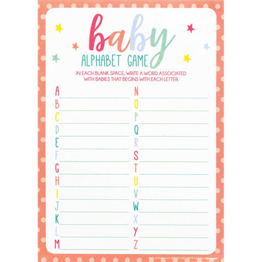 Baby Shower A to Z Alphabet Baby Games 24pk