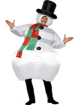 Mens Costume - Inflatable Snowman - Party Savers