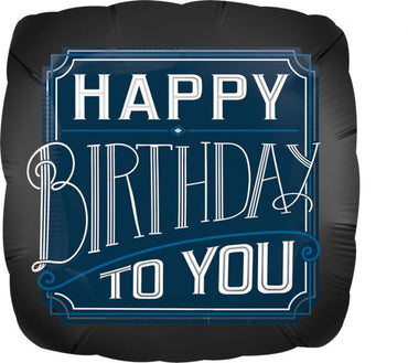 Happy Birthday Man Self Sealing Foil Balloon 45cm - Party Savers