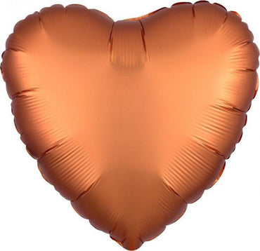 Orange Satin Heart Foil Balloon 43cm - Party Savers