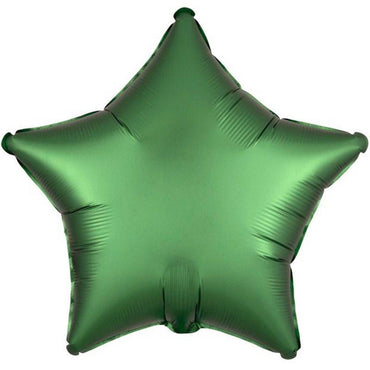 Emerald Satin Star Foil Balloon 48cm - Party Savers