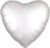 Silver Satin Heart Foil Balloon 43cm - Party Savers