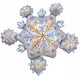 Shining Snowflakes Cluster SuperShape Self Sealing Foil Balloon 81cm x 76cm - Party Savers