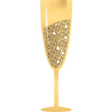 Gold Glittered Champagne Jumbo Glasses Photo Props 2 Pk - Party Savers