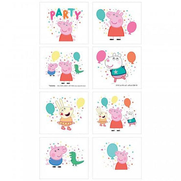 Peppa Pig Confetti Party Favor Tattoos 8pk