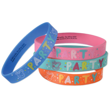 Peppa Pig Confetti Party Rubber Bracelets Favors 4pk