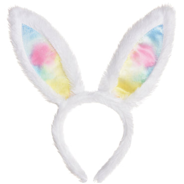 Easter Bunny Fabric Ears Rainbow & White 27cm x 12cm Each