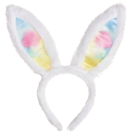 Easter Bunny Fabric Ears Rainbow & White 27cm x 12cm Each