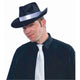 Black Satin Gangster Hat with White Trim - Party Savers