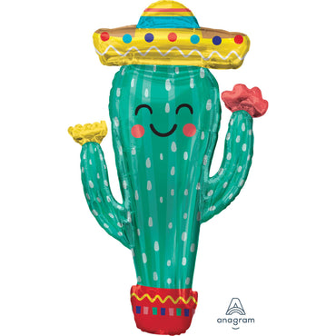 Fiesta Cactus SuperShape Foil Balloon - Party Savers