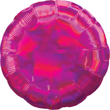 Holographic Iridescent Magenta Circle Foil Balloon 45cm Each - Party Savers