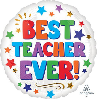 Best Teacher Ever Foil Balloon 45cm Each