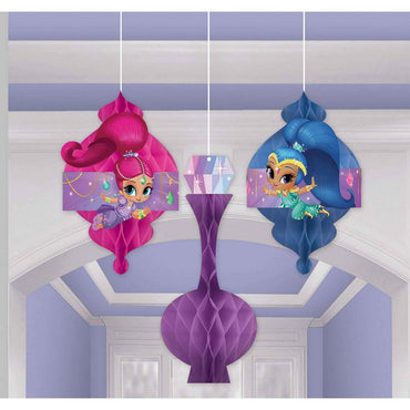 Shimmer and Shine Honeycomb Decoration 3pk - Party Savers