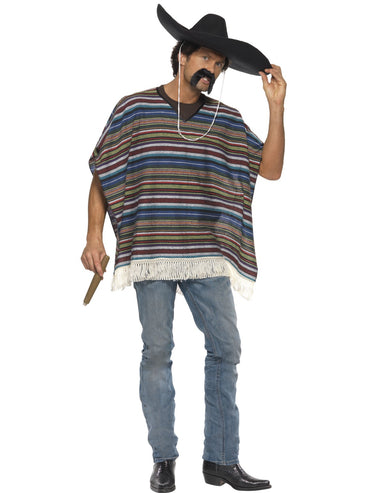 Mens Costume - Authentic Looking Poncho - Party Savers