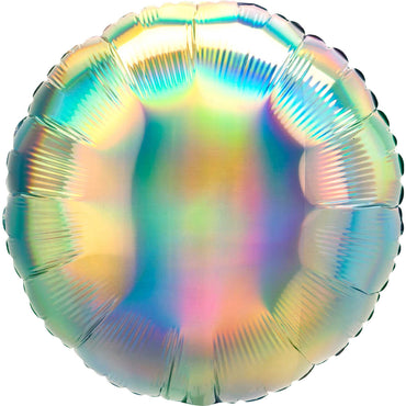 Holographic Iridescent Pastel Rainbow Circle Foil Balloon 45cm Each - Party Savers