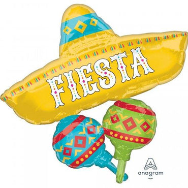 Fiesta Picado Hat Cluster Supershape Foil Balloon 78cm x 81cm Each
