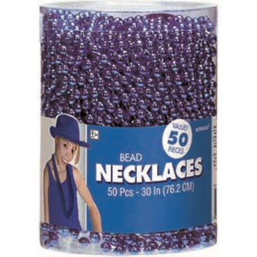 Blue Bead Necklaces 50pk - Party Savers