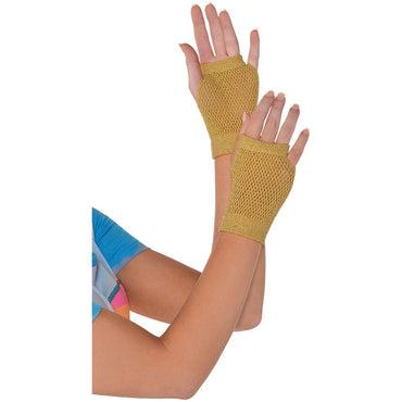 Gold Short Fishnet Gloves - Party Savers