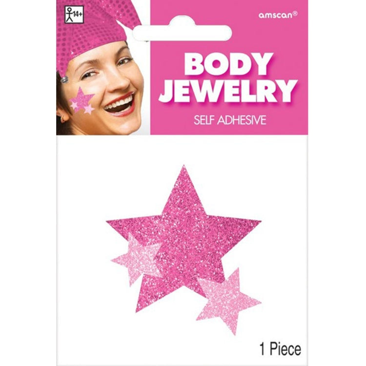 Pink Body Jewelry Team Spirit Stars - Party Savers