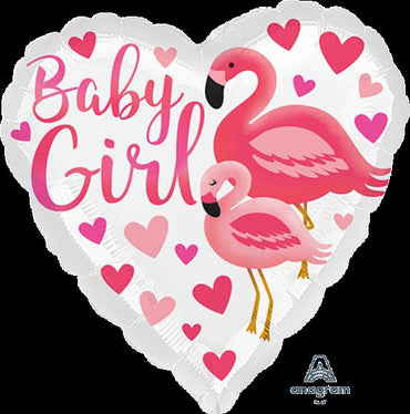 Flamingo Baby Girl Foil Balloon 45cm Each