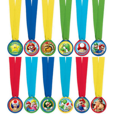 Super Mario Brothers Mini Award Medals 12pk - Party Savers