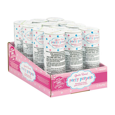 Girl or Boy Confetti Poppers - Girl 12pk - Party Savers