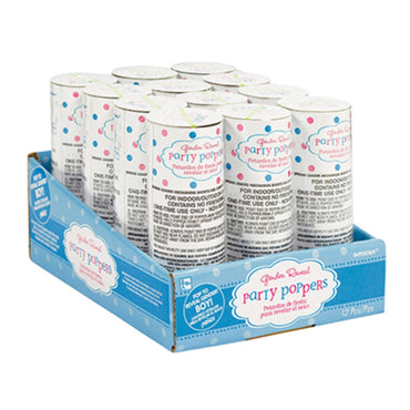 Girl or Boy Confetti Poppers - Boy 12pk - Party Savers