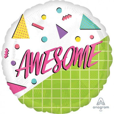 Awesome 80's Party Foil Balloon 45cm Each