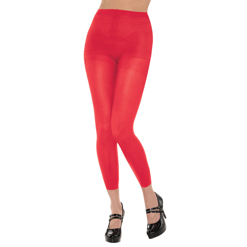 Red Footless Tights - Party Savers