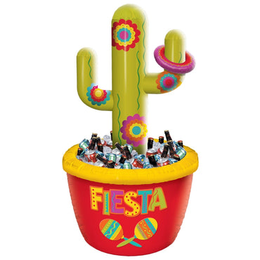 Fiesta Inflatable Cactus Jumbo Cooler & Ring Toss Game - Party Savers