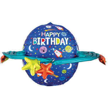 Colourful Galaxy Happy Birthday Ultrashape Self Sealing Foil Balloon 73cm x 50cm - Party Savers