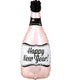Happy New Year Rose Gold Bubbly Bottle Foil Balloon 66cm Each - Party Savers
