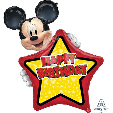 Personalized Mickey Mouse Forever Happy Birthday SuperShape Foil Balloon - Party Savers