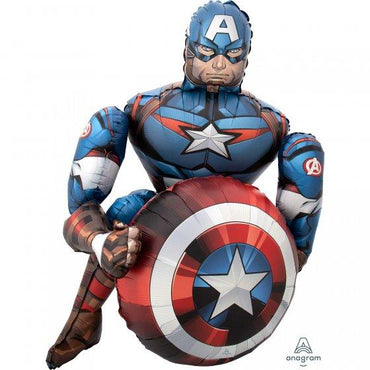 Avengers Airwalker Captain America Foil Balloon 86cm x 99cm Each