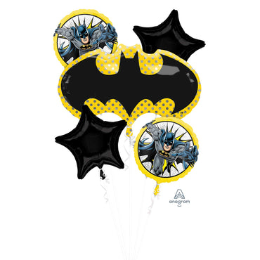 Batman Foil Balloon Bouquet 5pk - Party Savers