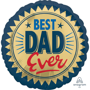 Best Dad Ever Gold Stamp Foil Balloon 45cm - Party Savers