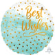 Best Wishes Gold Confetti Foil Balloon 45cm - Party Savers