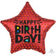 Satin Infused Star Happy Birthday Foil Balloon 45cm - Party Savers