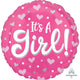 It's A Girl Hearts & Dots Foil Balloon 45cm - Party Savers