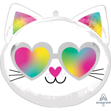 Standard Shape Cool Kitty Face 2-Sided Design - Party Savers