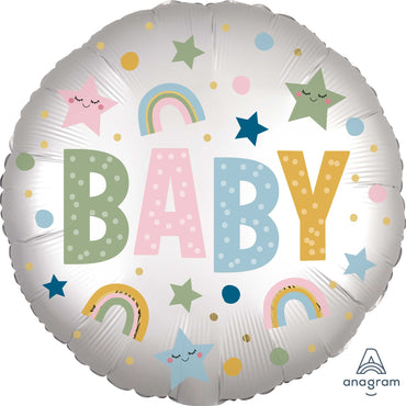 Natural Baby Satin Infused Foil Balloon 45cm - Party Savers