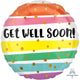 Get Well Soon Bold Stripes Foil Balloon 45cm - Party Savers