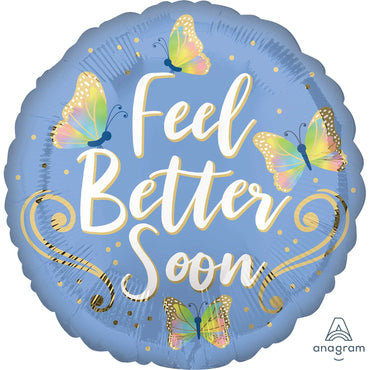 Feel Better Soon Butterflies Foil Balloon 45cm Each