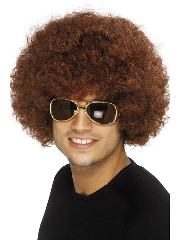 Brown 70s Funky Afro Wig - Party Savers