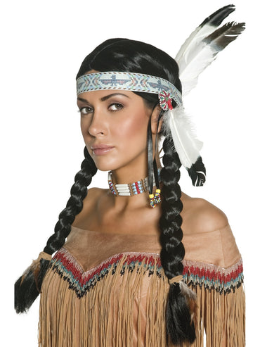Black Native American Inspired Wig - Party Savers