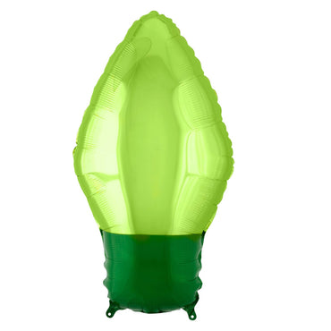 Green Light Bulb Foil Balloon 27cm x 55cm Each - Party Savers