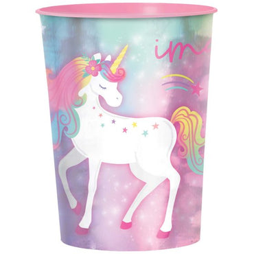 Enchanted Unicorn Favor Cup Metallic Plastic 473ml Each