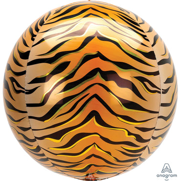 Tiger Print Orbz Balloon 38cm x 40cm - Party Savers